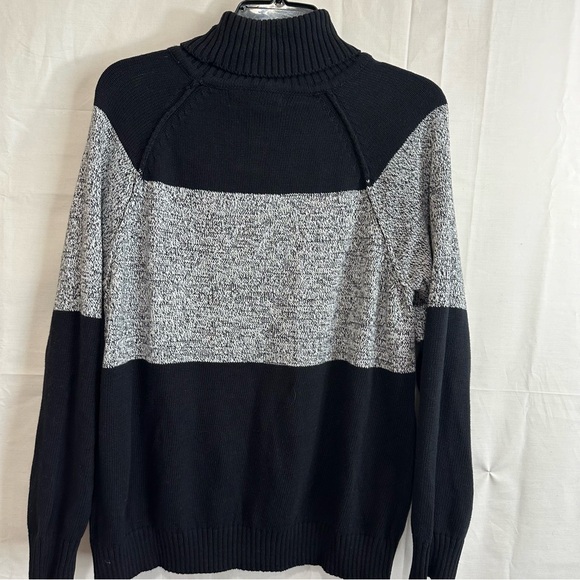 Karen Scott Womens Black Colorblock Turtleneck Sweater Petite XL - Picture 7 of 7